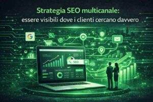 Strategia SEO multicanale per aziende con dashboard analytics, Google e canali digitali per aumentare la visibilità dei clienti online